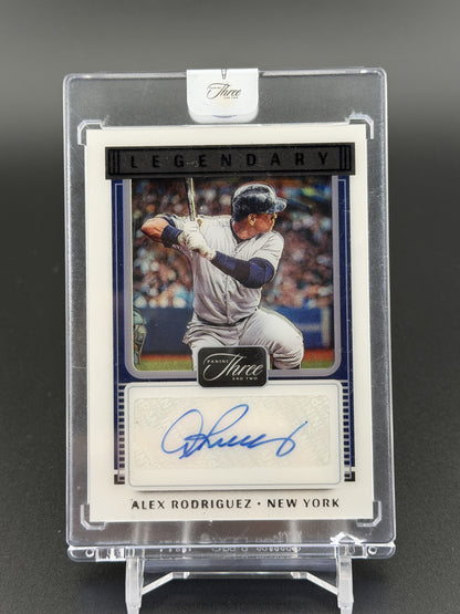 2022 Panini Three and Two #LS-AR Alex Rodriguez Legendary Signatures Black #/10
