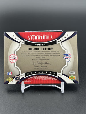 2007 Upper Deck Sweet Spot Classic Don Larsen Auto Gold Stitch Black Ink /99