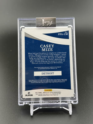 2021 Panini Immaculate #PPA-CM Casey Mize Patch Auto Green #/5