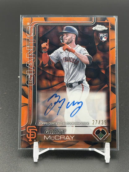 2025 Topps Chrome Grant McCray Rookie Lava Lamp Auto Orange/Black Refractor /35