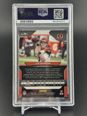 2020 Panini Chronicles #PB-1 Joe Burrow Rookie RC Prizm Black PSA 10
