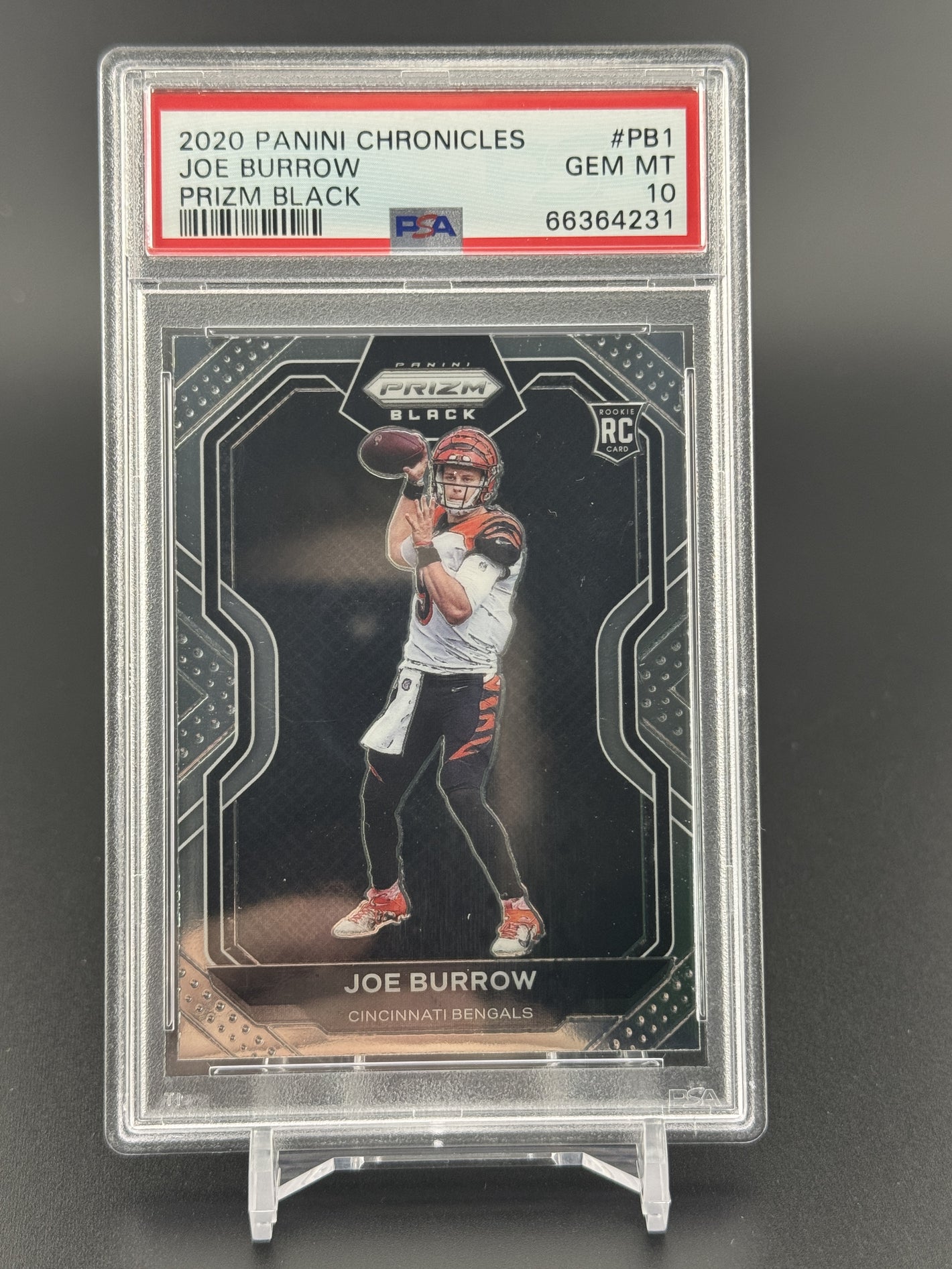 2020 Panini Chronicles #PB-1 Joe Burrow Rookie RC Prizm Black PSA 10