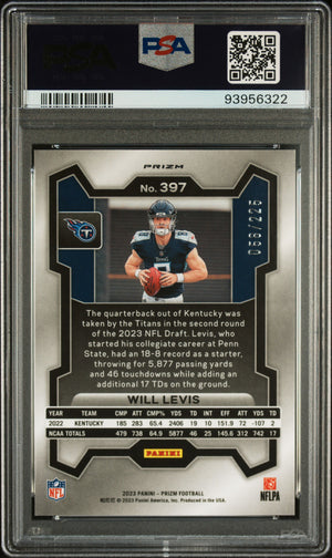 2023 Panini Prizm #397 Will Levis Rookie Purple Ice /225 PSA 10 PC