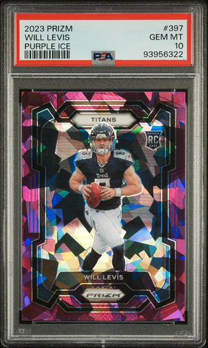 2023 Panini Prizm #397 Will Levis Rookie Purple Ice /225 PSA 10 PC