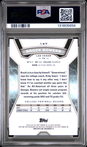 2024 Topps Resurgence #147 Brock Bowers Rookie PSA 10