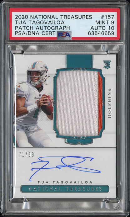 2020 Panini National Treasures #157 Tua Tagovailoa Rookie RC /99 PSA 9 PC