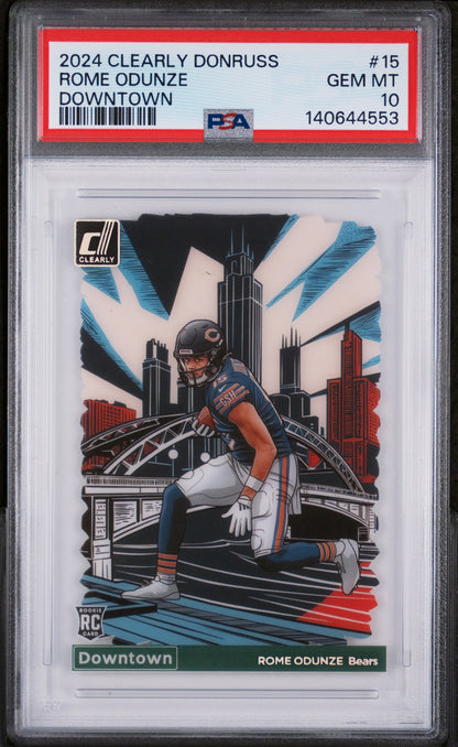 2024 Clearly Donruss #15 Rome Odunze Rookie RC Downtown PSA 10 PC
