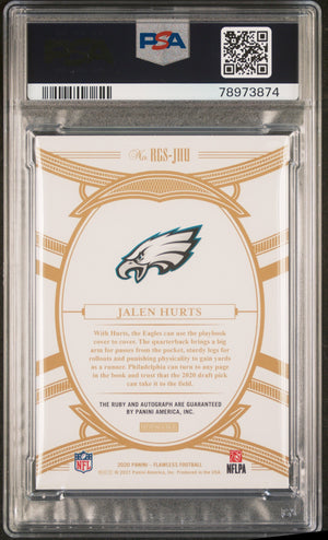 2020 Flawless #RGS-JHU Jalen Hurts Rookie Gems Signatures /20 PSA 9 PC