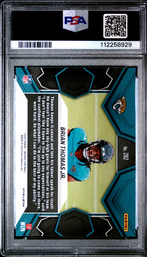 2024 Panini Mosaic #282 Brian Thomas Jr. Rookie Reactive Blue PSA 10