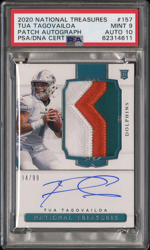 2020 Panini National Treasures #157 Tua Tagovailoa Rookie RC /99 PSA 9 PC