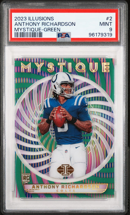 2023 Panini Illusions #2 Anthony Richardson Mystique Green /10 PSA 9