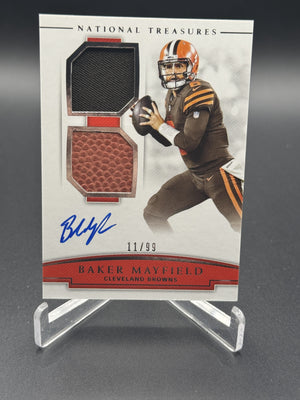 2018 National Treasures #RSC-BM Baker Mayfield Rookie NFL Gear Auto /99 PC