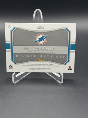 2020 National Treasures Tua Tagovailoa Rookie Hats Off Auto New Era #/3 PC