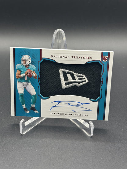 2020 National Treasures Tua Tagovailoa Rookie Hats Off Auto New Era #/3 PC