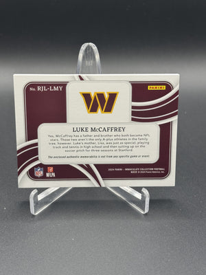 2024 Immaculate #RJL-LMY Luke McCaffrey Rookie NFL Shield Auto 1/1 PC