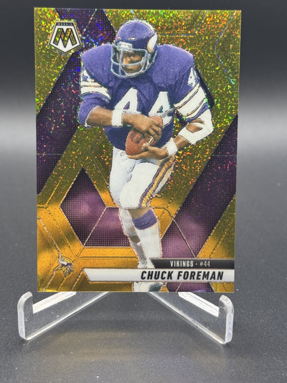 2025 Panini Mosaic #161 Chuck Foreman Gold Glitter #/5