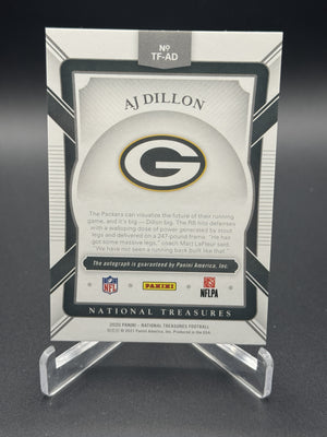 2020 Panini National Treasures #TF-AD AJ Dillon The Future #/25