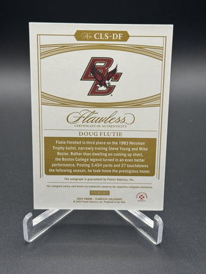 2023 Flawless Collegiate #CLS-DF Doug Flutie Campus Legends Auto Sapphire #/15