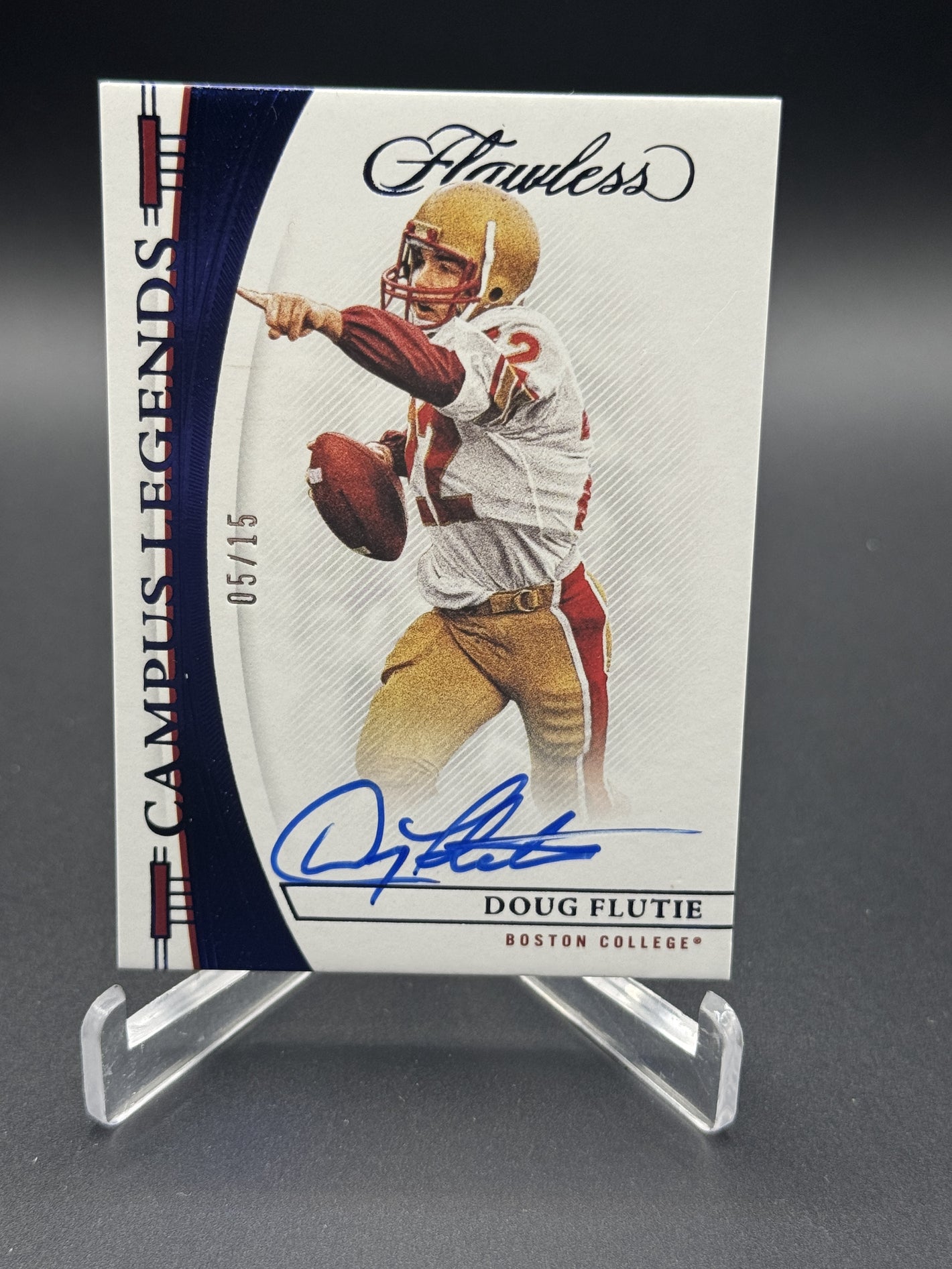2023 Flawless Collegiate #CLS-DF Doug Flutie Campus Legends Auto Sapphire #/15