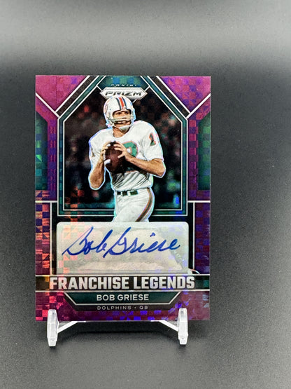 2022 Prizm #FL-BG Bob Griese Franchise Legends Auto Prizm Purple Power /49