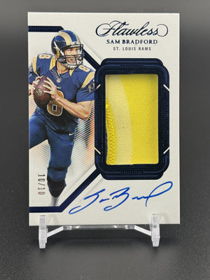 2023 Panini Flawless #PA-SBR Sam Bradford Patch Autographs Sapphire #/10