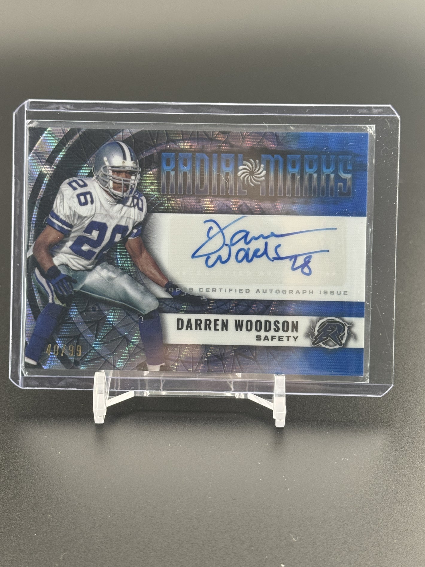 2024 Topps Resurgence #RM-DW Darren Woodson Radial Marks Auto Blue Surge /99