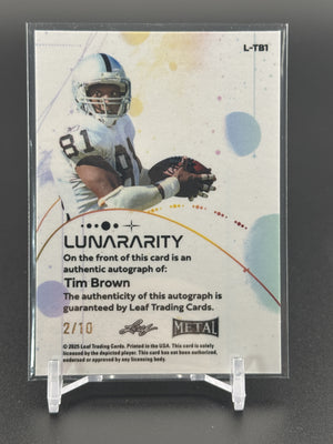 2025 Leaf Metal #L-TB1 Tim Brown Lunararity Sparkles Silver #/10