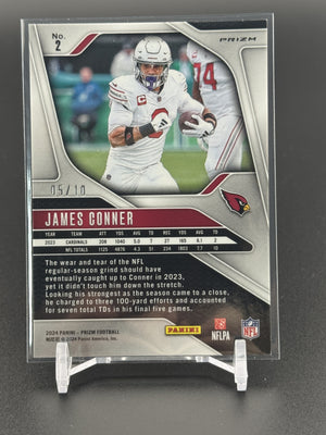 2024 Panini Prizm #2 James Conner Gold Wave #/10