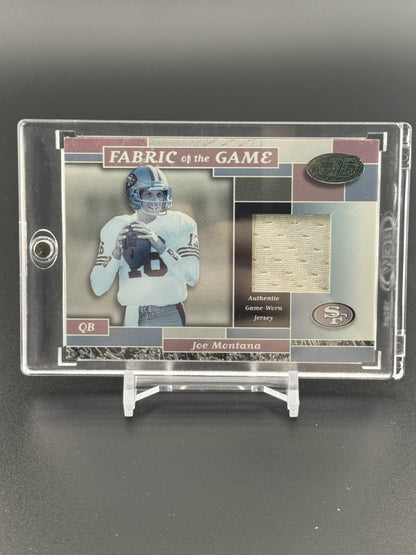 2002 Leaf Certified #FG 32 Joe Montana Fabric of the Game #/100