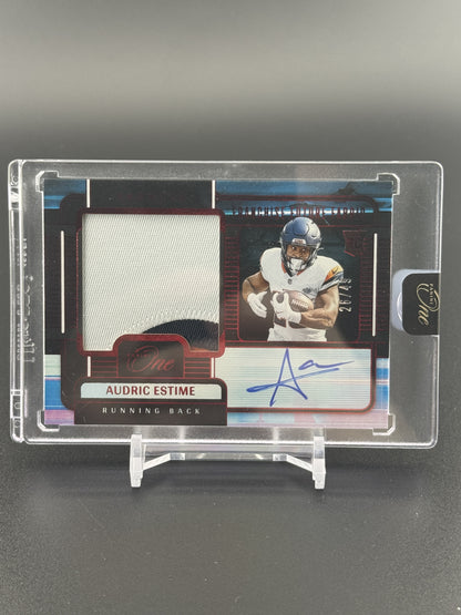 2024 Panini One #88 Audric Estime Rookie Auto Red #/49