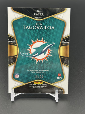 2020 Panini Select #RS-TTA Tua Tagovailoa Rookie Auto Light Blue Prizm /20