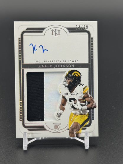 2025 National Treasures Collegiate 125 Kaleb Johnson Silhouettes Auto Silver /39