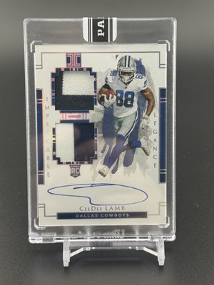 2020 Impeccable #106 CeeDee Lamb Elegance Rookie Helmet Patch Auto Black Box 1/1