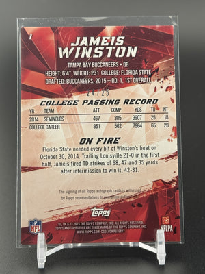 2015 Topps Fire #1 Jameis Winston Rookies Magenta #/25