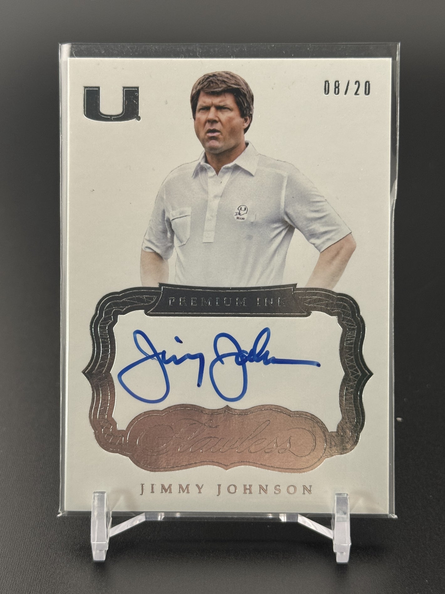 2020 Panini Flawless Collegiate #PI-JJ2 Jimmy Johnson 2017 Flawless #/20