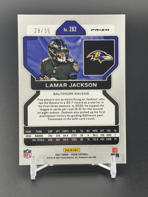 2021 Panini Prizm #282 Lamar Jackson Red Shimmer #/35