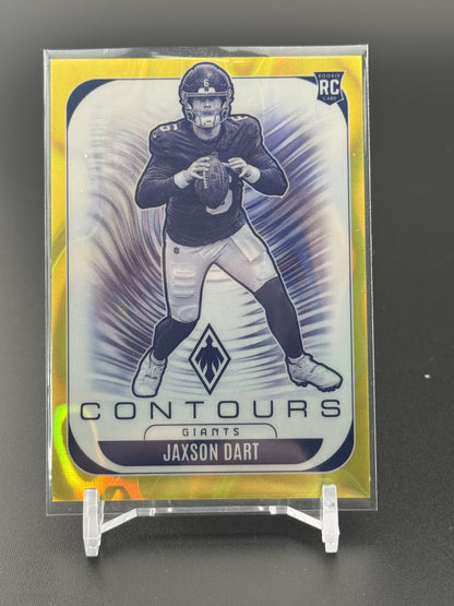 2025 Panini Phoenix #24 Jaxson Dart Contours Yellow Lava Prizm #/99