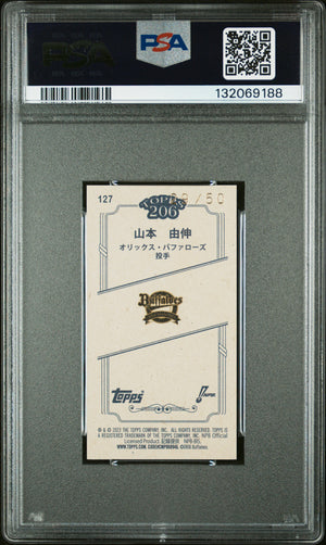 2023 Topps Npb 206 #127 Yoshinobu Yamamoto Mini Gold Foil /50 PSA 10