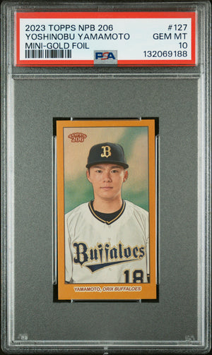 2023 Topps Npb 206 #127 Yoshinobu Yamamoto Mini Gold Foil /50 PSA 10