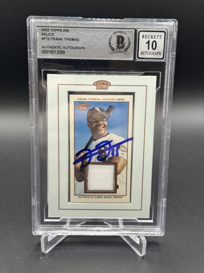 2002 Topps 206 #TR-FT Frank Thomas Framed Relics Auto BGS Authentic