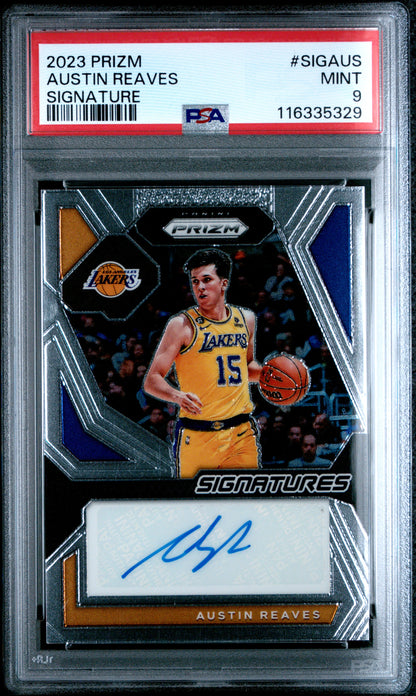 2023-24 Panini Prizm #SIG-AUS Austin Reaves Rookie RC Signatures PSA 9