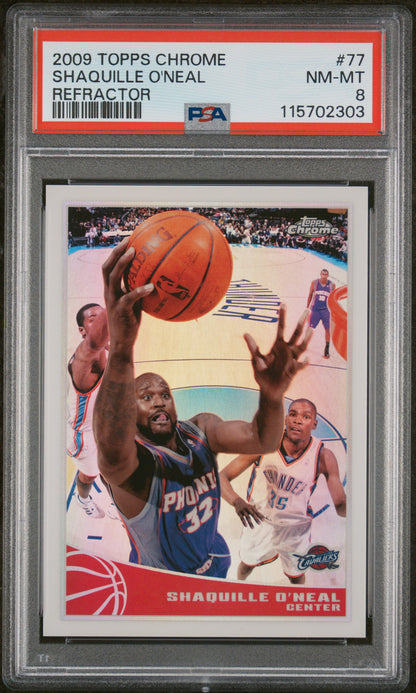 2009-10 Topps #77 Shaquille O'Neal Chrome Refractor /500 PSA 8