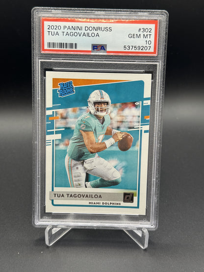 2020 Donruss #302 Tua Tagovailoa Rated Rookie PSA 10