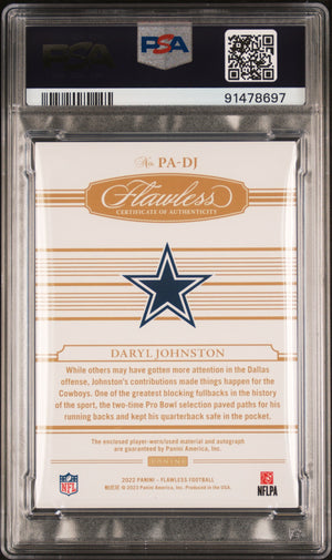 2022 Panini Flawless #PA-DJ Daryl Johnston Patch Auto /15 PSA 8