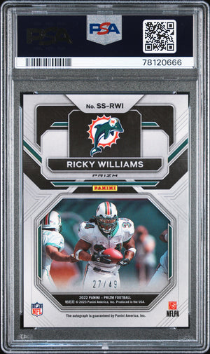 2022 Prizm #SS-RWI Ricky Williams Sensational Auto Purple Power /49 PSA 10