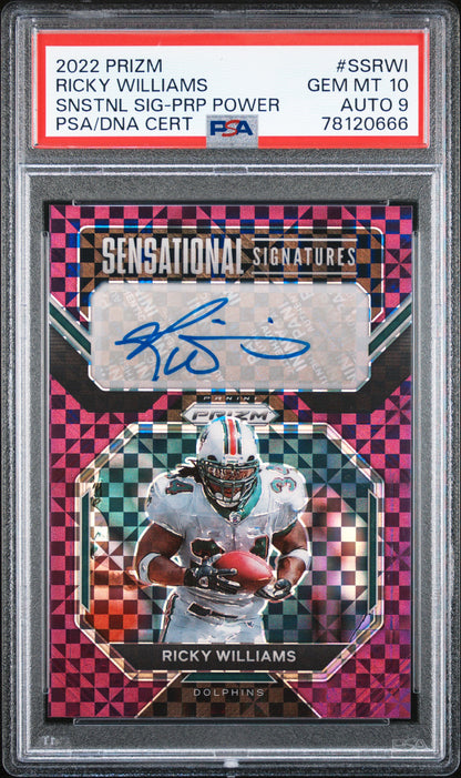 2022 Prizm #SS-RWI Ricky Williams Sensational Auto Purple Power /49 PSA 10