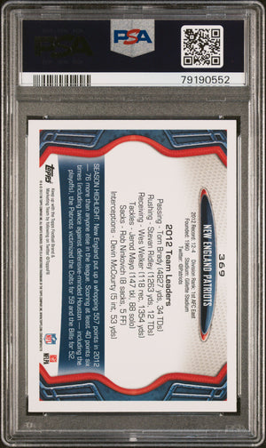 2013 Topps #369 New England Patriots PSA 10 (Tom Brady / Rob Gronkowski)