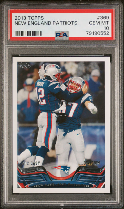 2013 Topps #369 New England Patriots PSA 10 (Tom Brady / Rob Gronkowski)