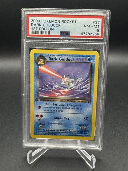 Pokemon Team Rocket #37/82 Dark Golduck 1st Edition PSA 8