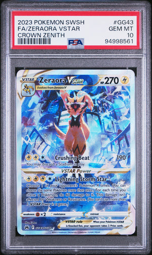 Pokemon Crown Zenith: Galarian Gallery #GG43/GG70 Zeraora VSTAR PSA 10